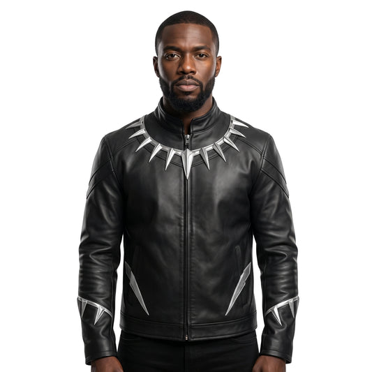 Black Panther Avengers Infinity War Black Leather Jacket