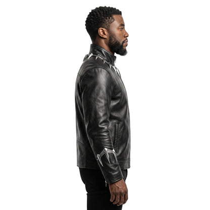 Black Panther Avengers Infinity War Black Leather Jacket