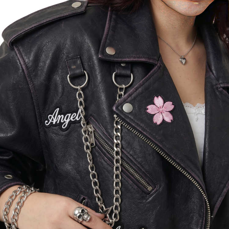 Women’s Angel Wing Oversized Leather Jacket