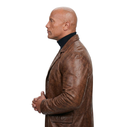 Dwayne Johnson Red Notice Brown Leather Jacket
