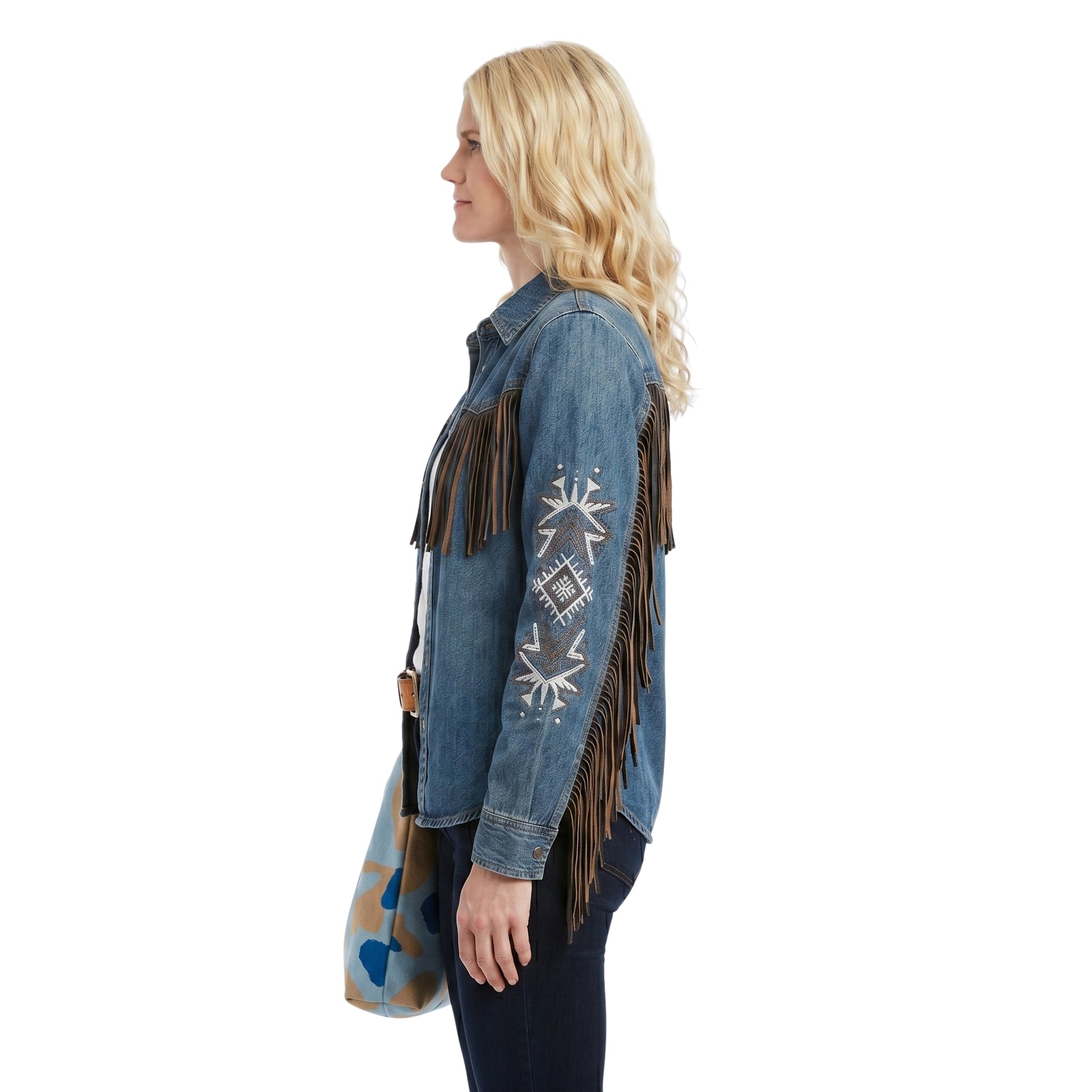 Marshals S01 Ellyn Jameson Denim Fringe Jacket Order Now