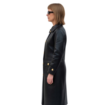 Jella Haase Kleo Black Leather Trench Coat