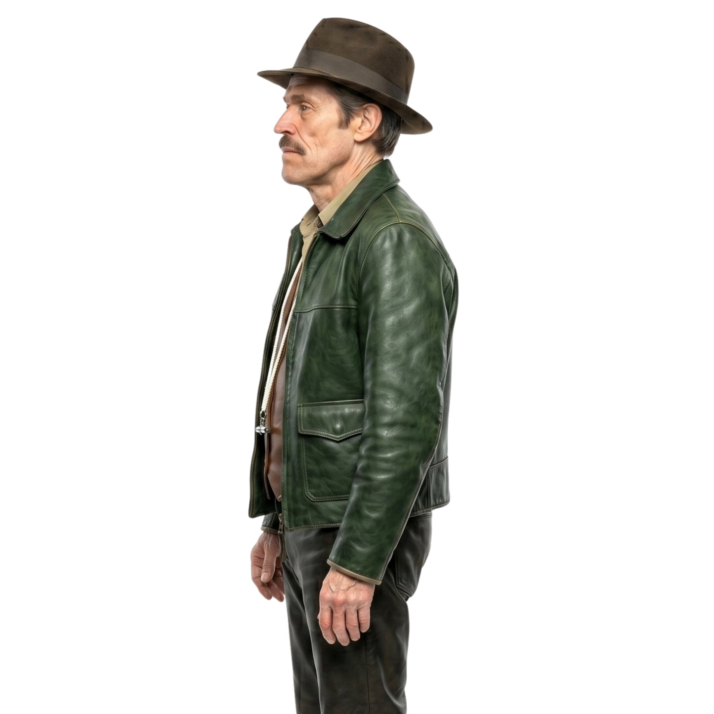 Willem Dafoe Nightmare Alley Black Leather Jacket Shop Today