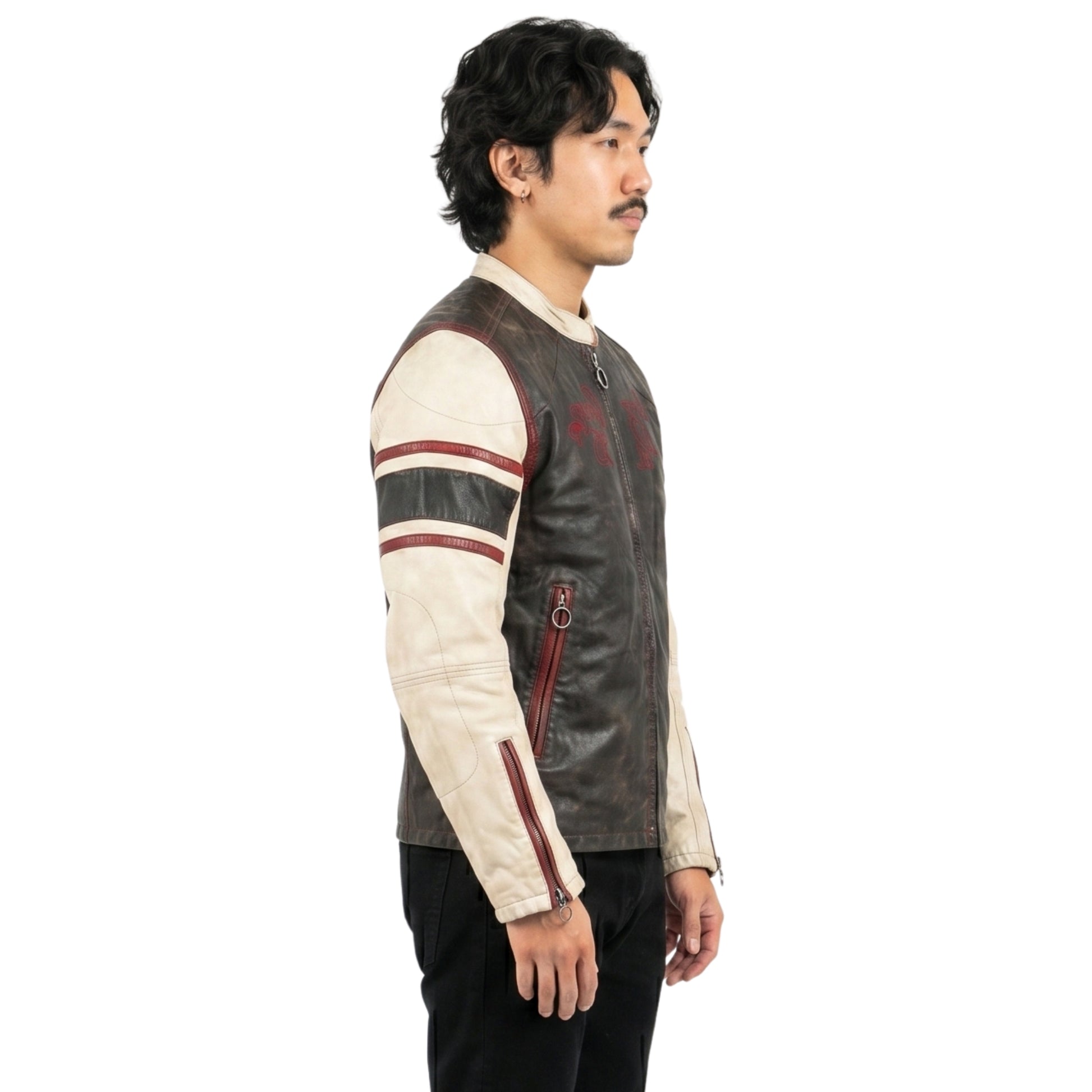Euphoria S03 Leather Striped Jacket Shop Now
