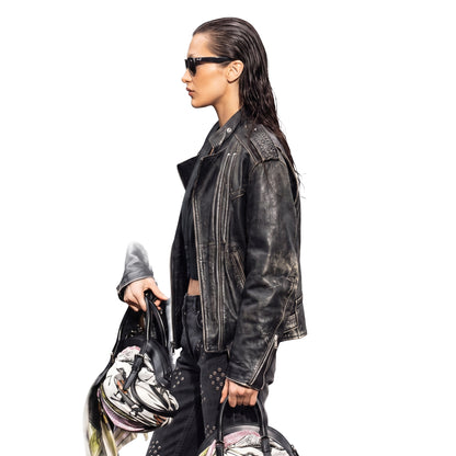 Bella Hadid The Beauty Black Leather Jacket