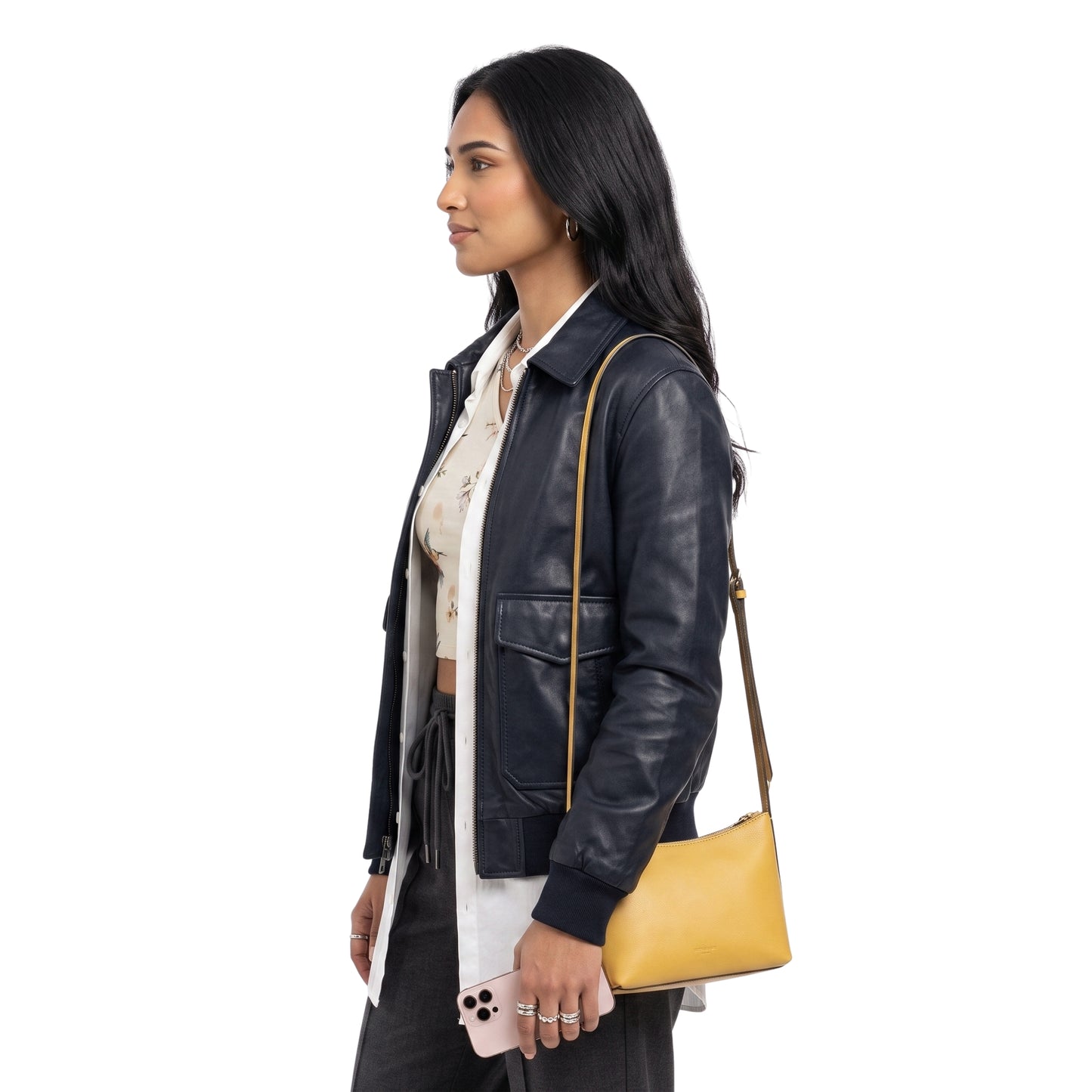 Abhinaya Abby Not Suitable for Work Black Leather Jacket