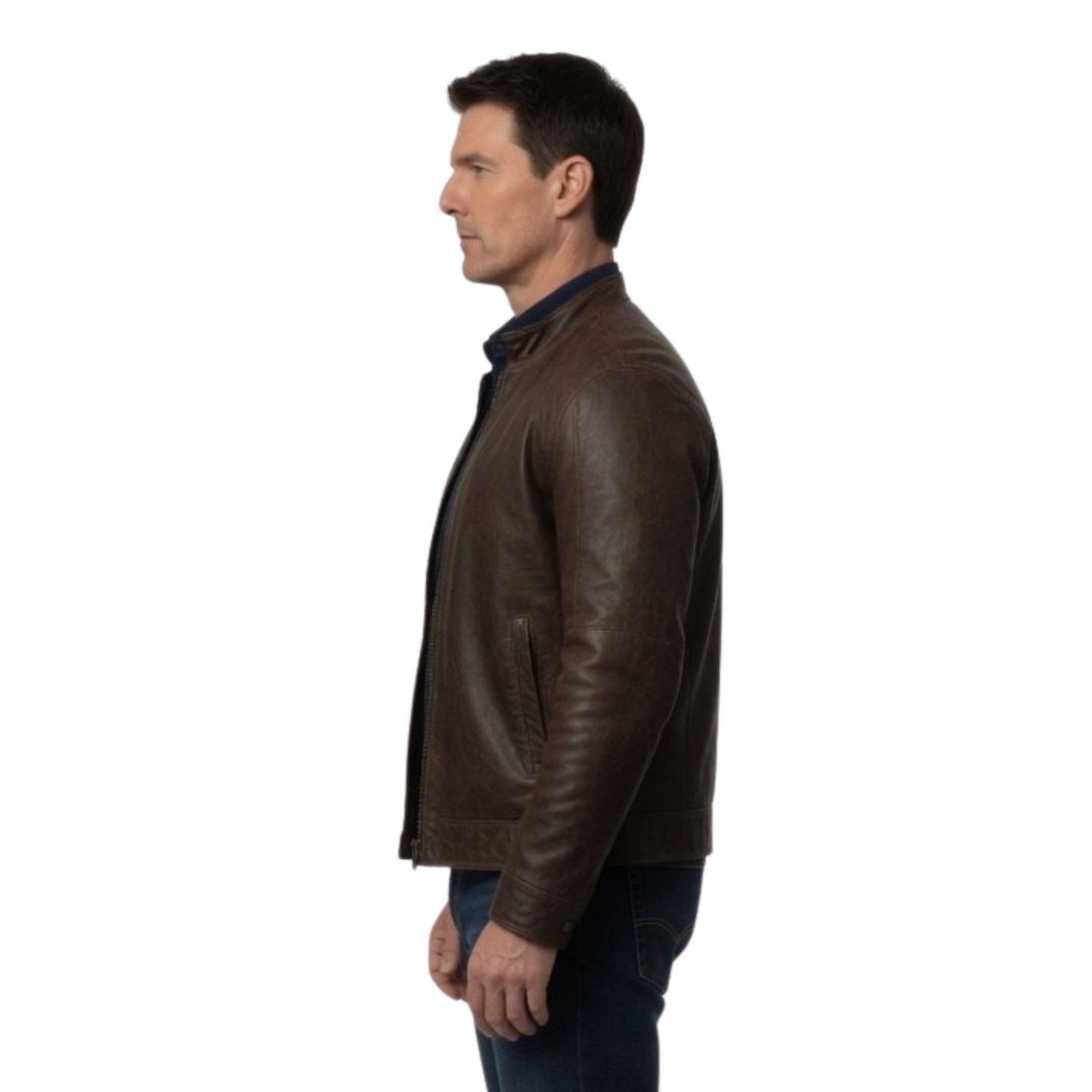 Tom Cruise Jack Reacher Movie Brown Distressed Leather Jacket