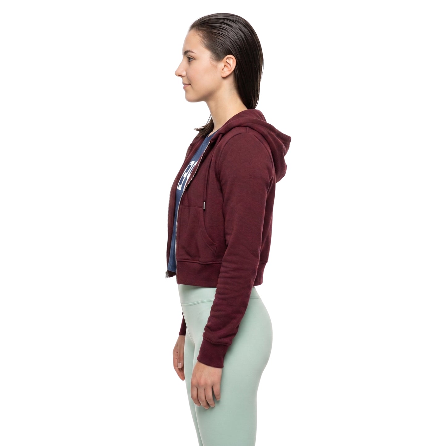 Ella Hunt Not Suitable for Work Maroon Zip up Hoodie