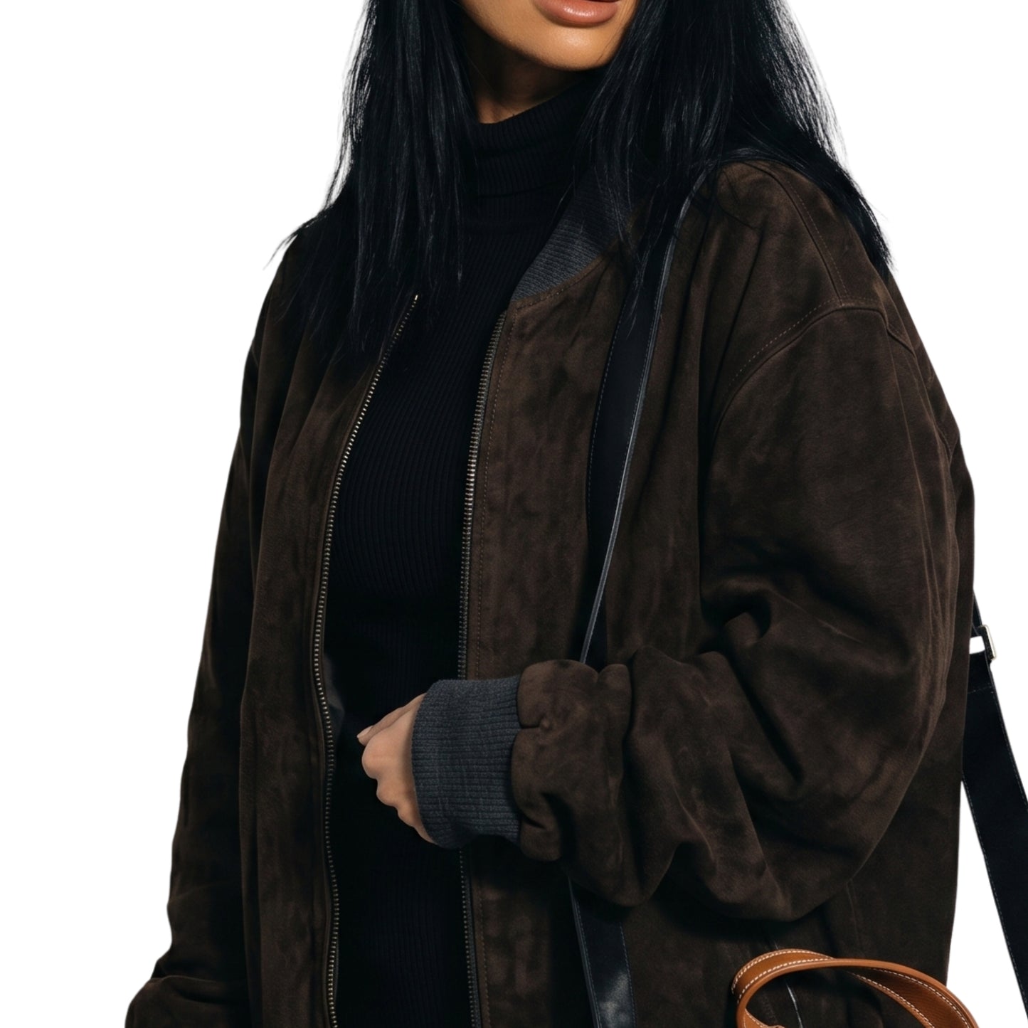 Jeanine Nerissa Sothcott Knightfall 2026 Suede Bomber Jacket