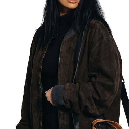 Jeanine Nerissa Sothcott Knightfall 2026 Suede Bomber Jacket