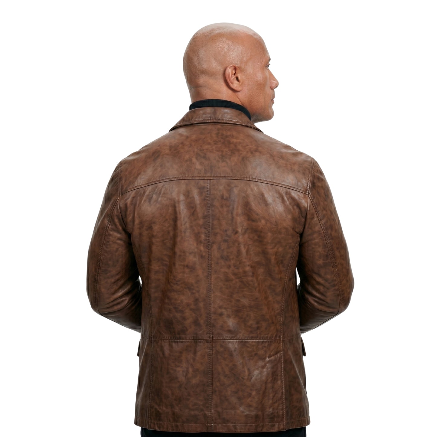 Dwayne Johnson Red Notice Brown Leather Jacket