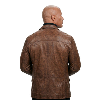 Dwayne Johnson Red Notice Brown Leather Jacket