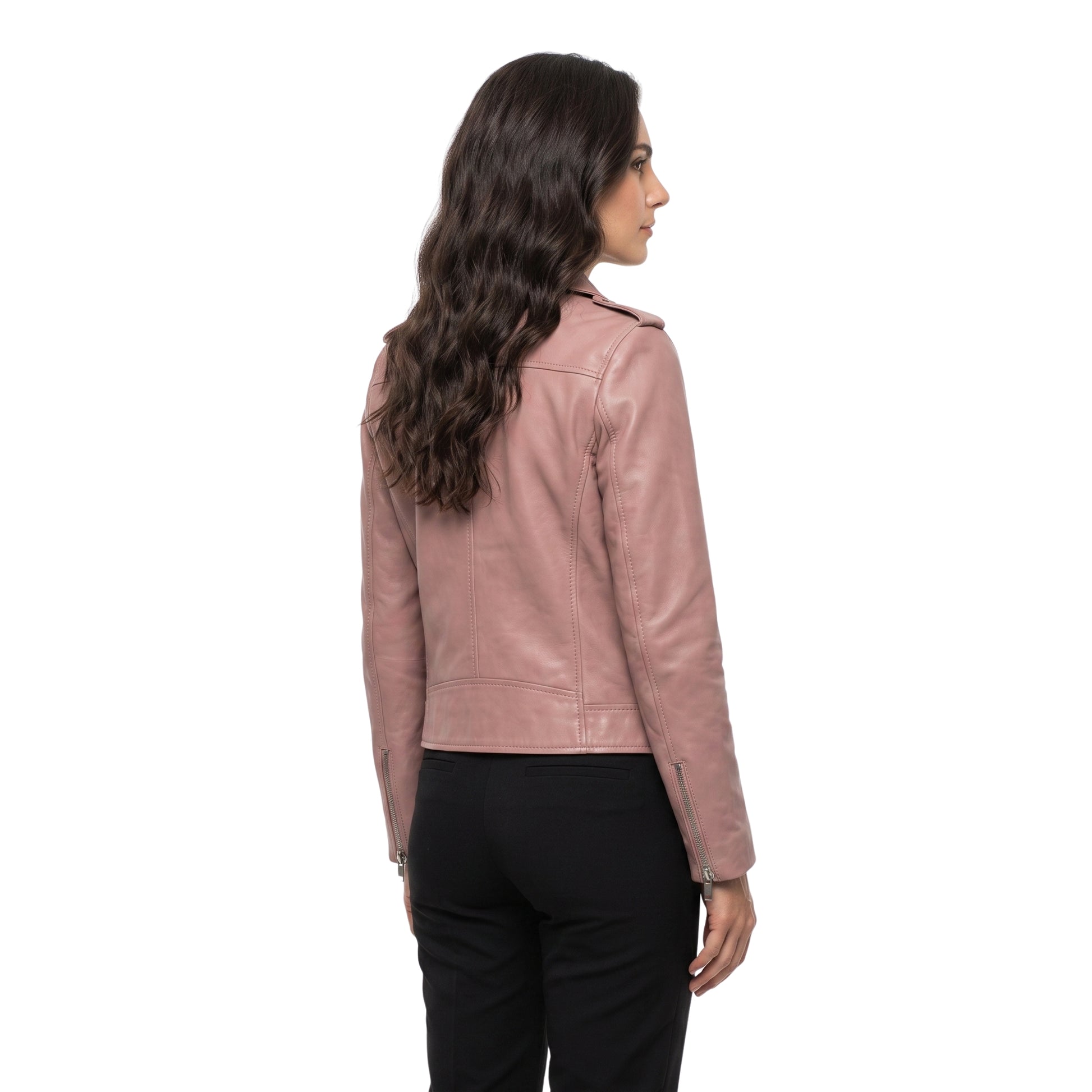 Stylish Pink Womens Biker Leather Jacket Shop Today