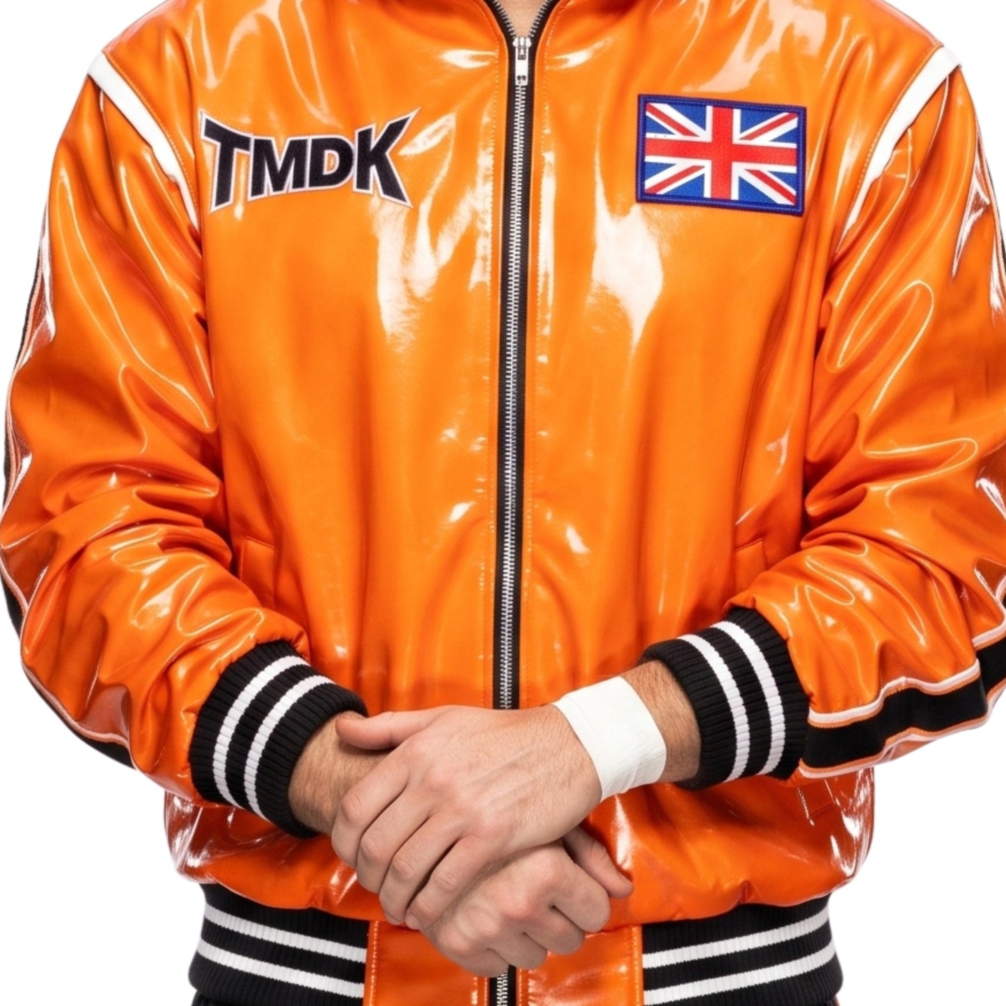 Zack Sabre Jr AEW UK Flag Orange Bomber Jacket