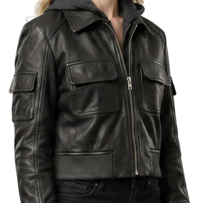 The Boys S05 Erin Moriarty Cropped Leather Jacket Order Today