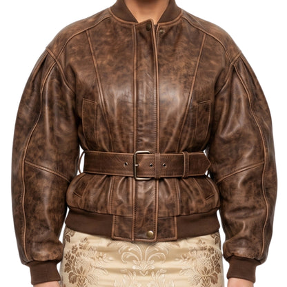 Bella Hadid Brown Cropped Jacket