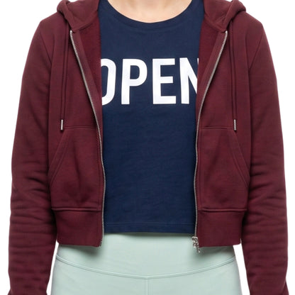 Ella Hunt Not Suitable for Work Maroon Zip up Hoodie