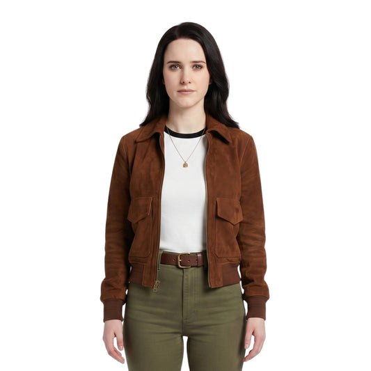 Lois Lane Superman and Lois Brown Leather Jacket