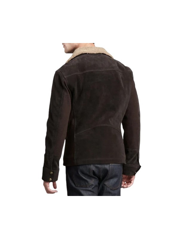 Men's Brown Belfast Real Suede Bomber Leather Jacket