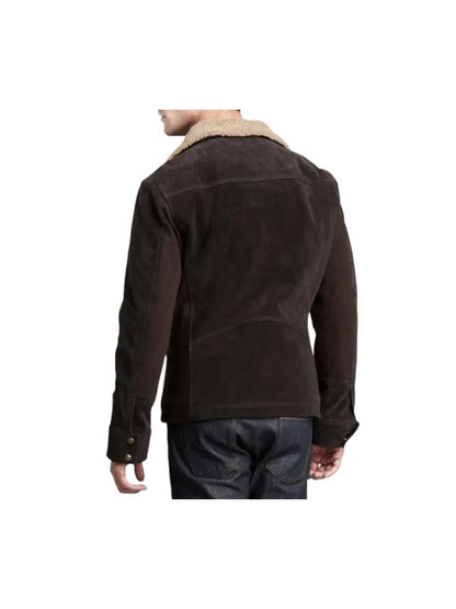 Men's Brown Belfast Real Suede Bomber Leather Jacket