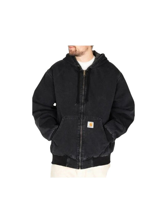 Men's Black Long Sleeves Real Cotton Jacket