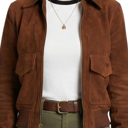 Lois Lane Superman and Lois Brown Leather Jacket