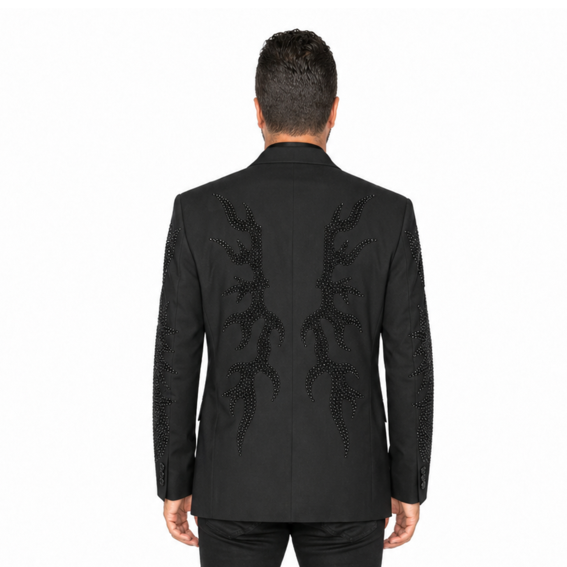 American-Idol-Luke-Bryan-Black-Embellished-Blazer-Back