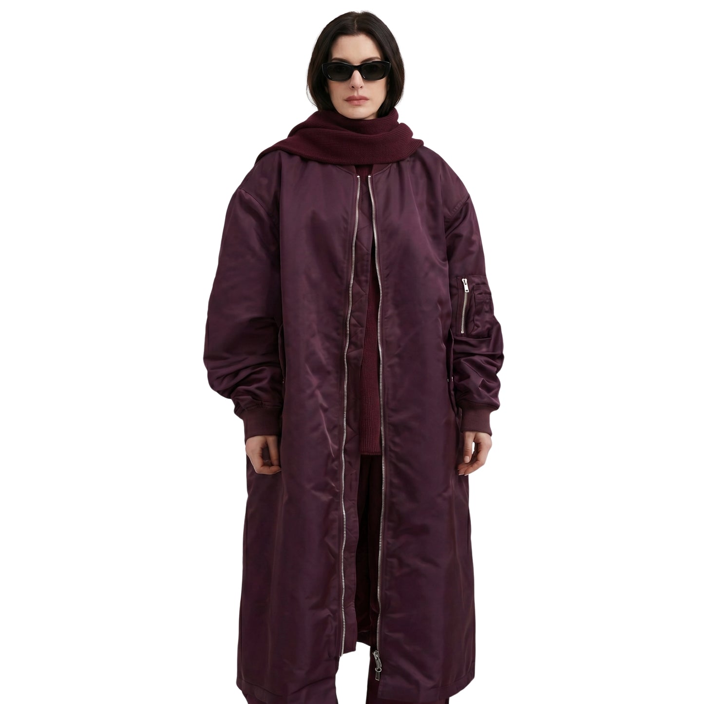 Anne Hathaway NYC 2026 Bomber Coat