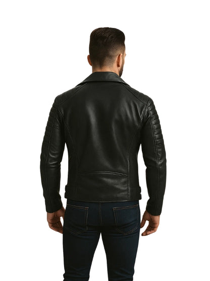 Armand Men's Black Leather Biker Jacket