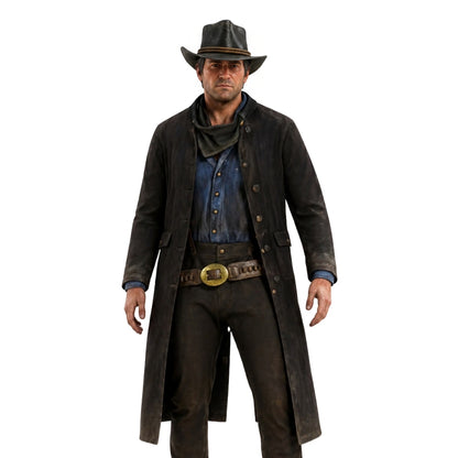man wearing a dark brown long coat