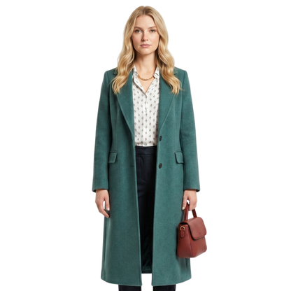 Ashley Newbrough Flipping for Christmas Green Coat