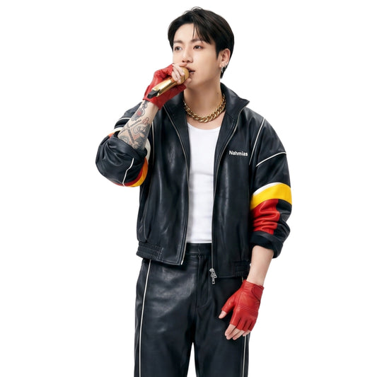 BTS World Tour Jungkook Nahmias Leather Jacket Shop Now 
