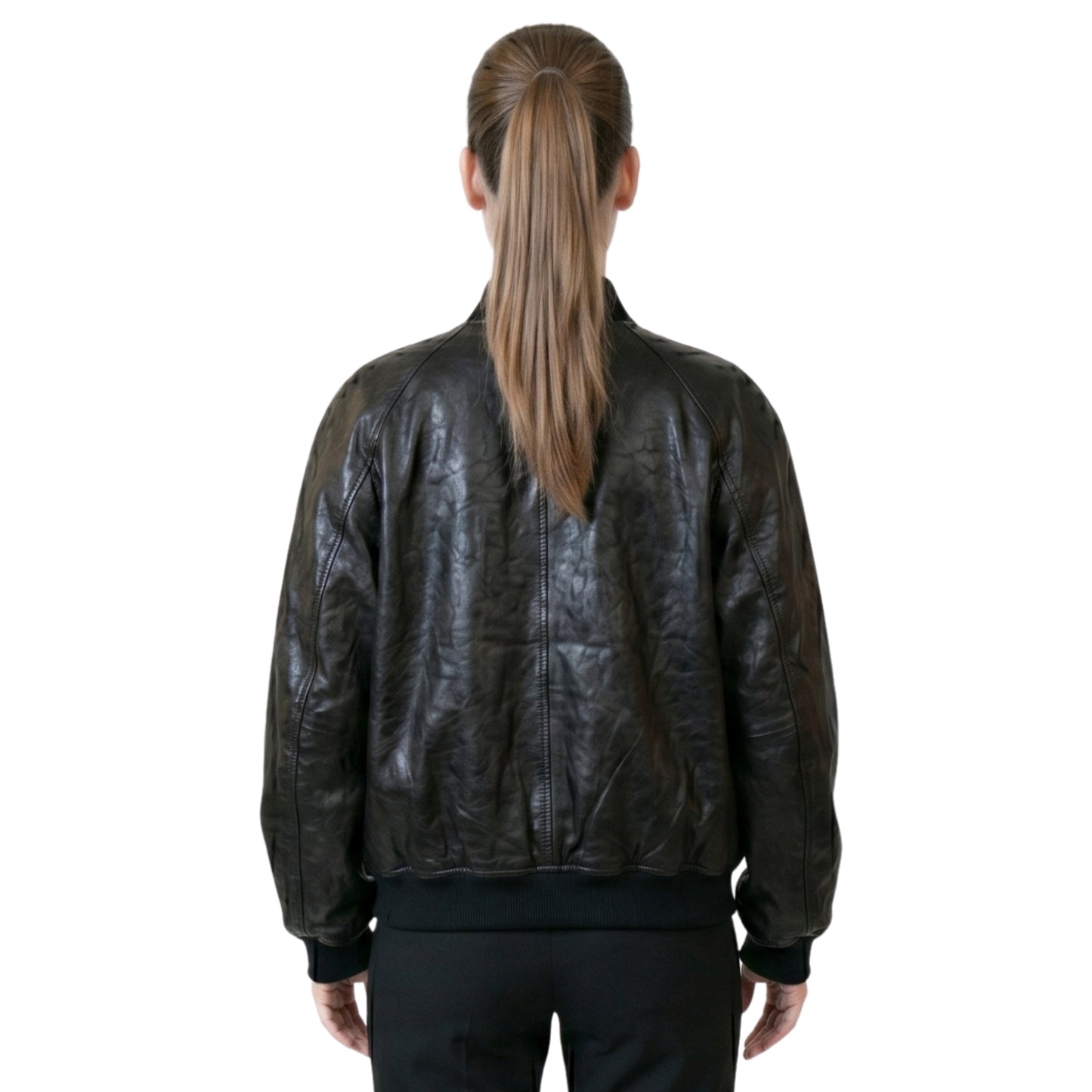 Barbara Palvin Celebrity Style Leather Jacket PFW Look