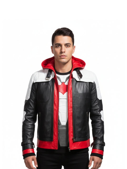 Batman Arkham Knight Red Leather Jacket