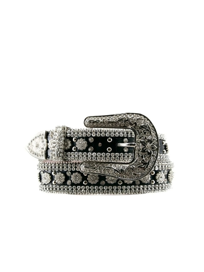 Decorative belt with a large buckle on a white background