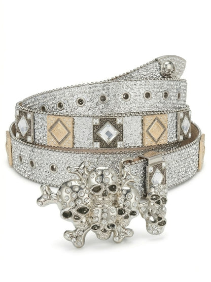 Decorative belt with intricate design and embellishments on a white background