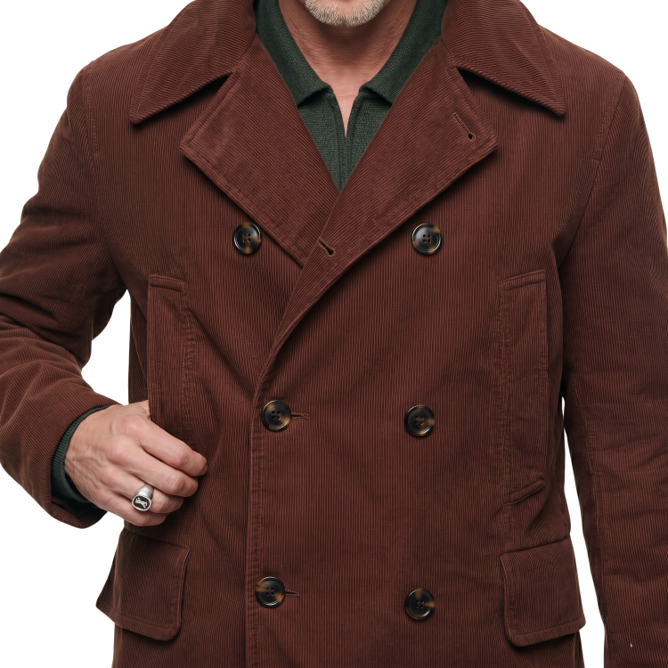 Brad Pitt Bullet Train 2022 Brown Peacoat Buy Today