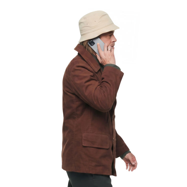 Brad Pitt Bullet Train 2022 Brown Peacoat Live