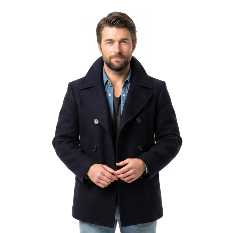 Brandon Sklenar It Ends With Us Blue Peacoat