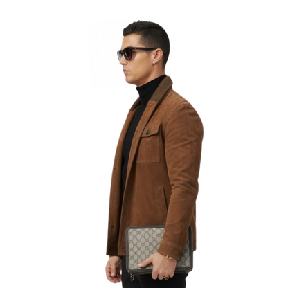 Buy Cristiano Ronaldo Brown Suede Leather Jacket
