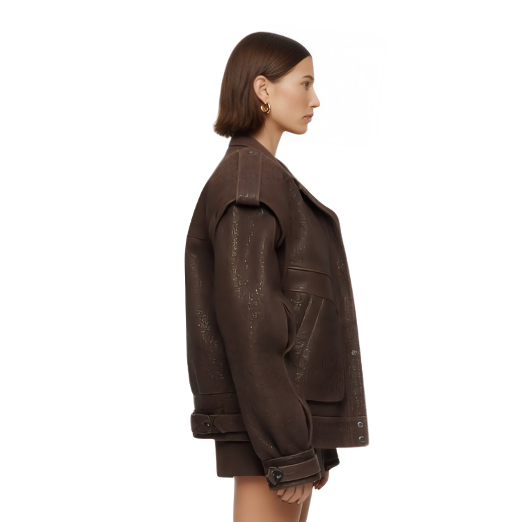 Buy Now The Hailey Bieber Oversized Brown Bomber Jacket