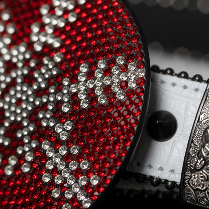 Buy Red Rhinestone White Western Belt