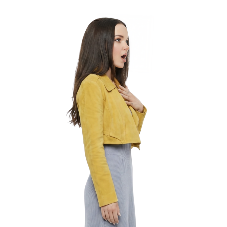 Buy The Ciara Wyse 56 Days Yellow Crop Blazer 