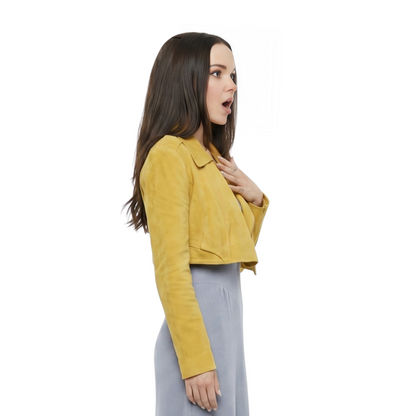 Buy The Ciara Wyse 56 Days Yellow Crop Blazer 