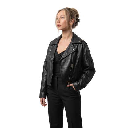 Buy The Ester Expósito Drawn Together Leather Jacket Now