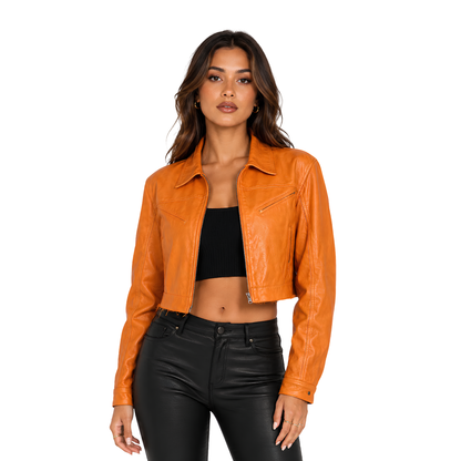 Buy The Evil Pumpkin Graphic Halloween Crop Jacket