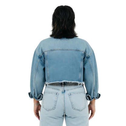 Buy The Rose Patch Cropped Denim Jacket 