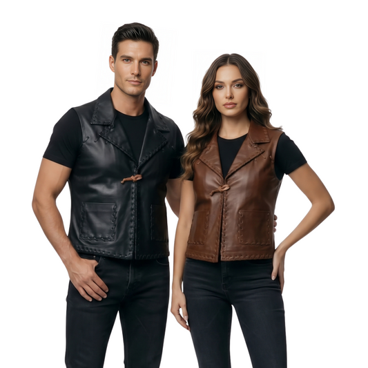 Buy The Unisex Leather Whipstitch Vest Today