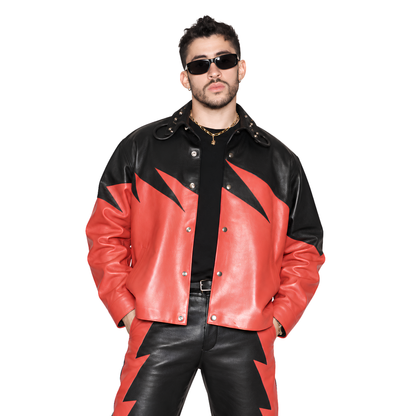 Buy The WWE Bad Bunny Kane Graphic Leather Jacket