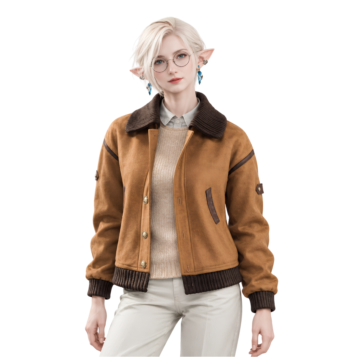 Buy the Final Fantasy Brown Wool Varsity Jacket